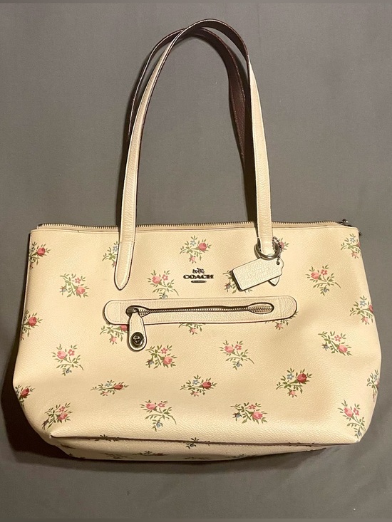 Coach Handbags - Coach Tote Bag in Cream with Pink Floral Print